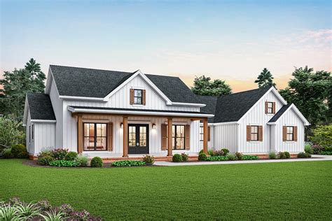 Modern Farmhouse Plan With Vaulted Great Room And Outdoor Living Area