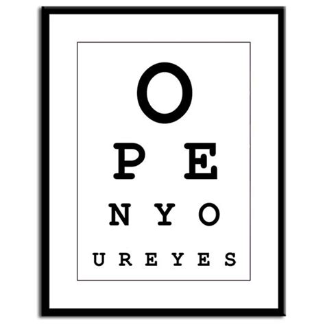 Open Your Eyes Funny Eye Chart 8x10 Digital Print Etsy Eye Chart