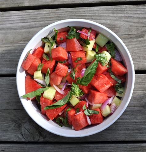 5 Ingredient Recipe Watermelon Cucumber Salad Paleo Vegan Gluten