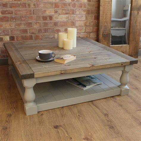 Large Square Handmade Solid Pine Farmhouse Coffee Table 0051 Etsy Uk