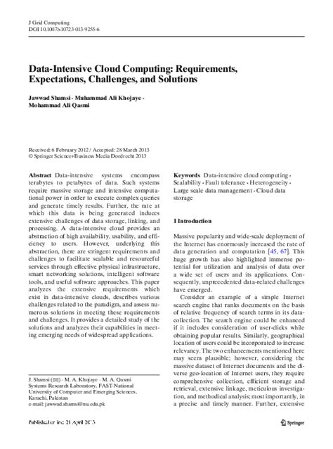 (PDF) J Grid Computing Data-Intensive Cloud Computing ...