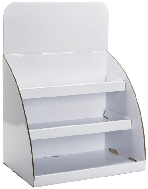 Cardboard Counter Shelf Displays 3 Tier Curved Stand