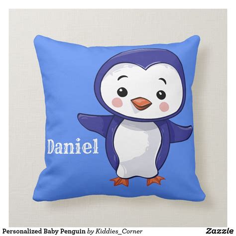 Personalized Baby Penguin Throw Pillow Throw Pillows