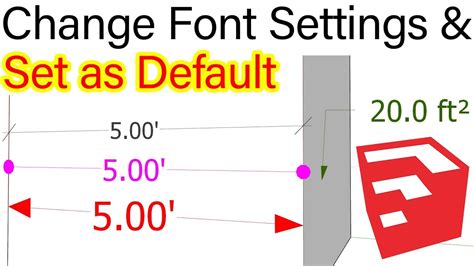 How To Change Sketchup Dimensions Font Color And Size Youtube