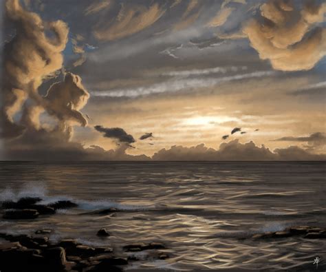 Golden Ocean Sunset By Rpowell77 On Deviantart