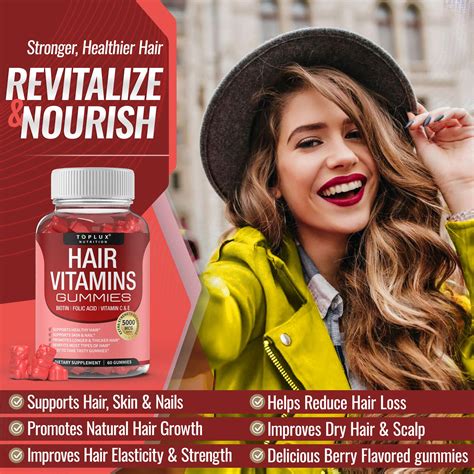 Buy Hair Vitamins Gummies Supplement Faster Hair Growth Gummy 5000mcg