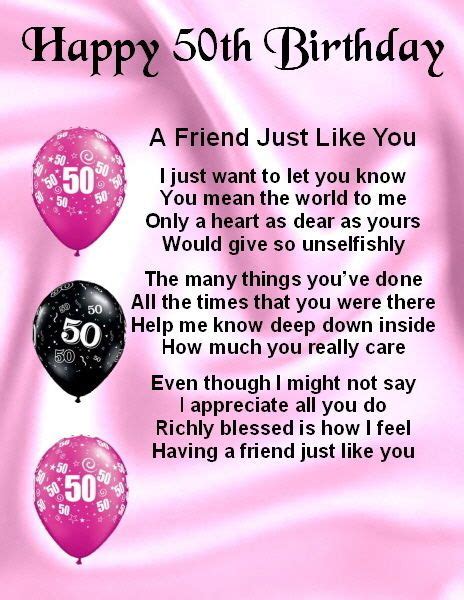 Details About Fridge Magnet Personalised Friend Poem Female 50th