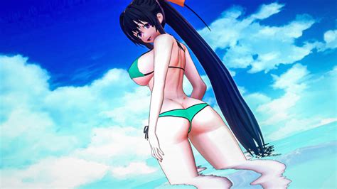 Rule 34 3d Akeno Himejima Ass Beach Big Breasts Bikini Black Hair