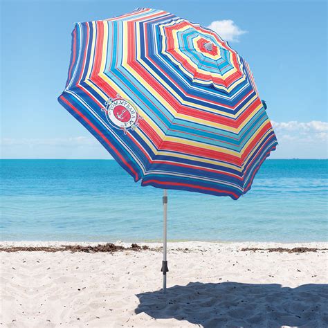 Tommy Bahama 7ft Beach Umbrella In Flip Flop Stripe Cos