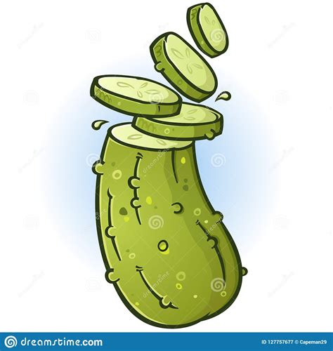 Sliced Pickle Cartoon Illustration Stock Vector Illustration Of