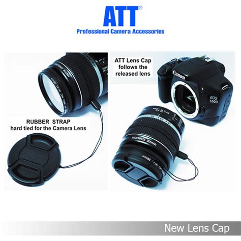 Att Universal Lens Cap With Rubber Strap 49mm Lenscap Tutup Lensa