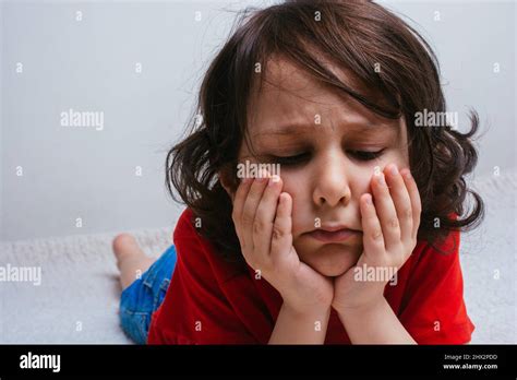 Emotional Intelligence And Depressed Boy Looking Lonely Stock Photo Alamy
