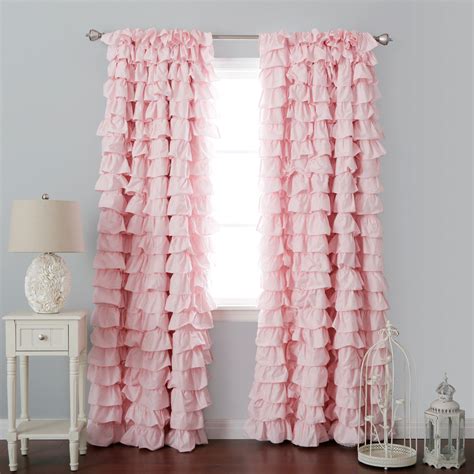 You might found another pink bedroom curtains uk higher design ideas. Pink Blackout Small Waterfall Ruffle Curtain | Pink ruffle ...