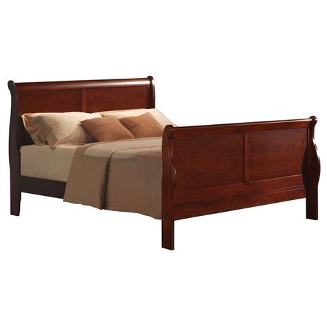 Bowery Hill Traditional Style Queen Sleigh Bed In Cherry