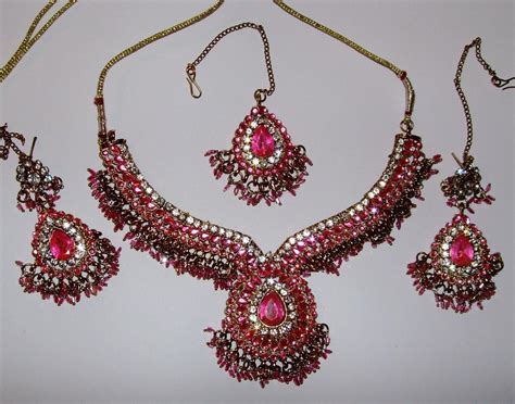 Check spelling or type a new query. Pink & Gold Indian Jewellery Set