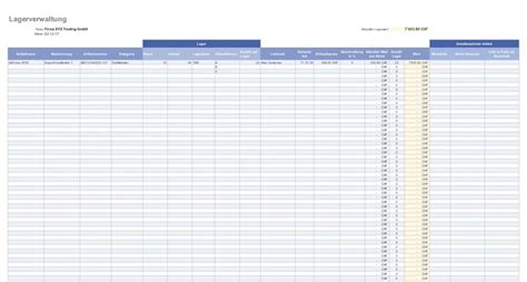 Zu den wichtigen aufgaben zu projektbeginn gehört die kostenkalkulation. Lagerverwaltung Excel | Muster und Vorlagen kostenlos