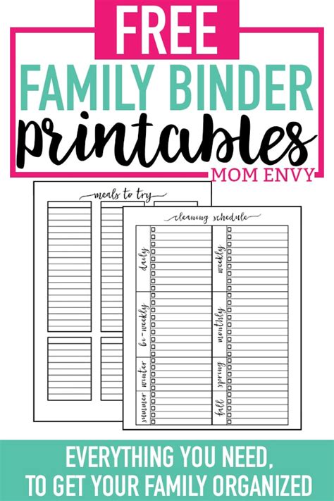 Paper And Party Supplies Printable Planner Home Management Binder