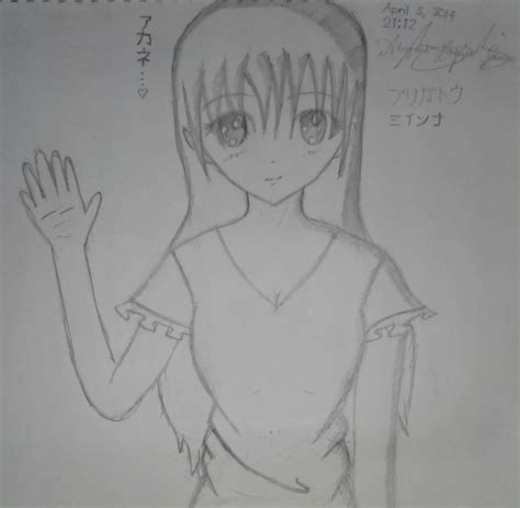 Anime Girl Waving By Akanelawsford On Deviantart