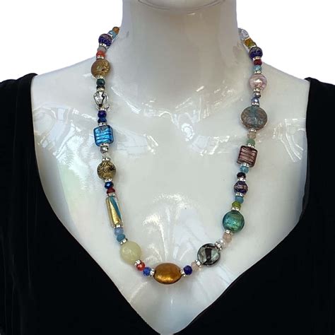 Multicolored Fantasy Murano Glass Necklace Jewelry Met Opera Shop