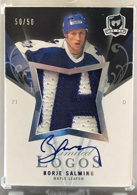 0708 The Cup Borje Salming Limited Logos Patch Auto5050 Hockey