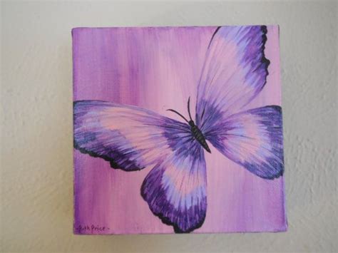 Original Purple Butterfly Painting On Canvas Butterfly Art Painting