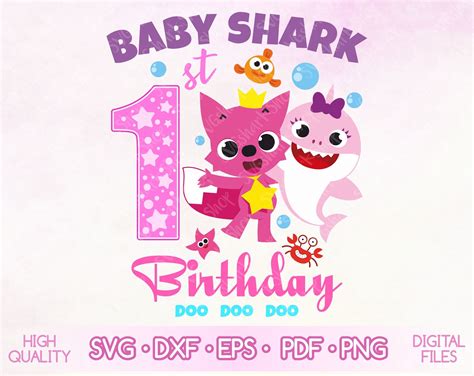 Baby Shark 1st Birthday Svg