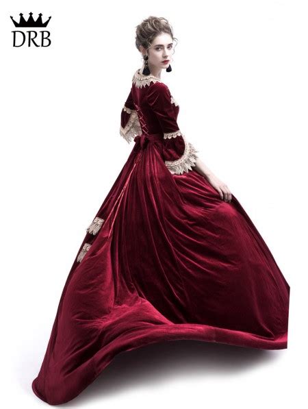 rose blooming wine red velvet ball gown theatrical