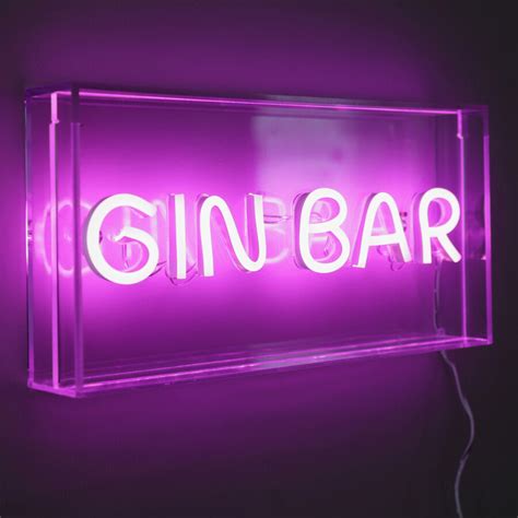 Gin Bar Neon Led Wall Light In Pink Lisa Angel