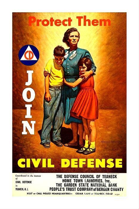 Vintage Civil Defense Poster From By Charles Coiner From Teanack Bergen County New Jersey