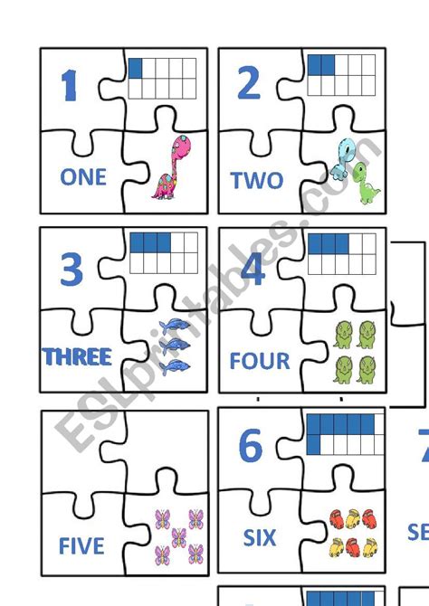 Printable Number Puzzles 1 10