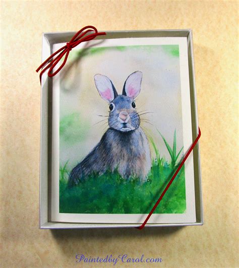 Bunny Note Cards Rabbit Stationery Cottontail Blank Cards Etsy