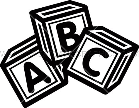 Alphabet Blocks Clipart Black And White
