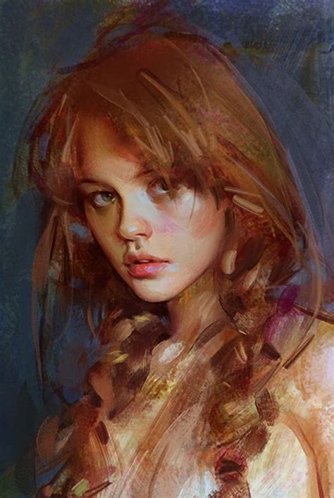 Wangjie Li Figurative Art Beautiful Female Redhead Grunge Young Woman