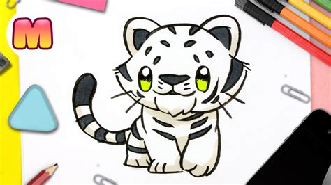 Como Dibujar Un Tigre Blanco Kawaii 🐯fácil 🐯paso A Paso Como Dibujar