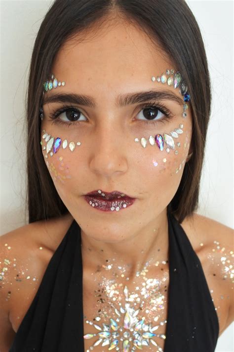 Festival Face Jewels Holographic Rave Outfit Crystal Face Etsy