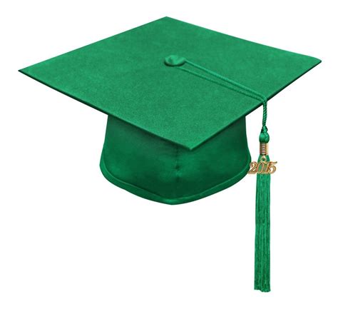 Matte Green High School Cap And Tassel Graduation Cap And Gown