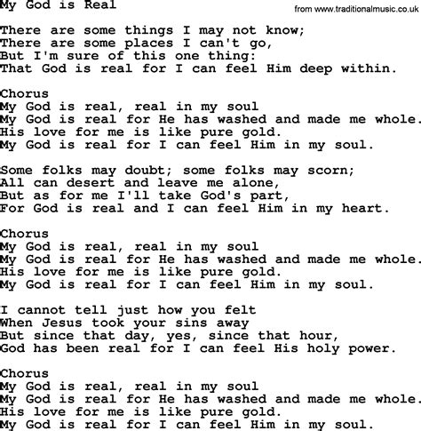 Baptist Hymnal Christian Song My God Is Real Lyrics With Pdf For