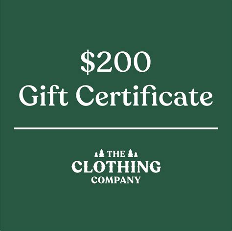 200 T Certificate To The Clothing Company Thecloco