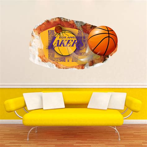 Los Angeles Lakers Sticker Wall Decor 3d Design Vinyl Home Etsy