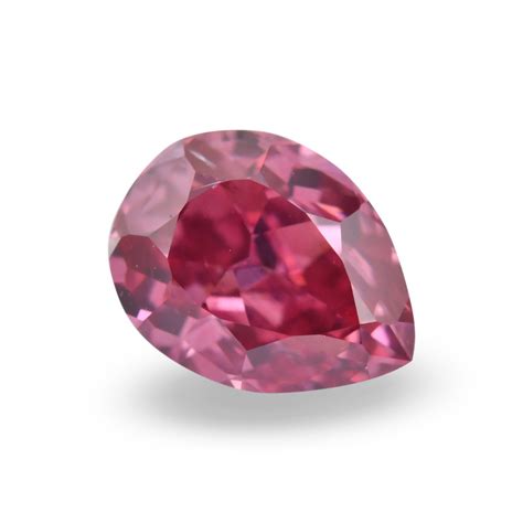 073 Carat Fancy Purplish Red Diamond Pear Shape Si2 Clarity Gia