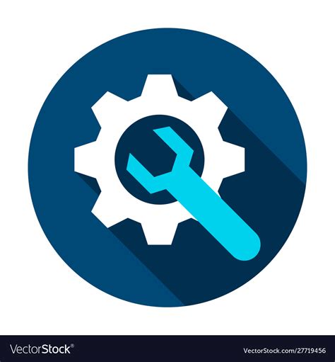Gear And Wrench Circle Icon Royalty Free Vector Image