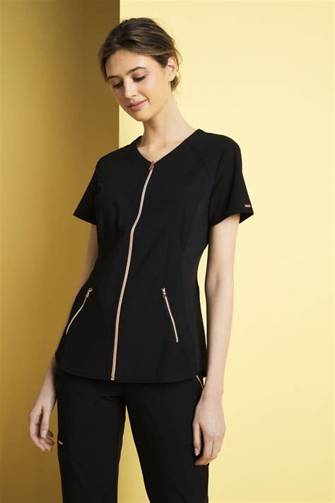 Cherokee V Neck Zip Front Scrub Top Ck795 Shop All From Simon Jersey Uk