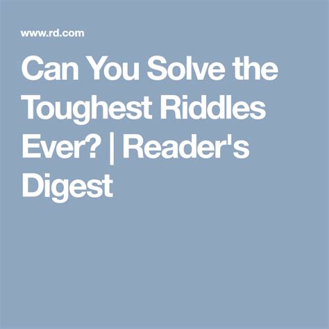 25 Of The Toughest Riddles Ever Can You Solve Them Tough Riddles