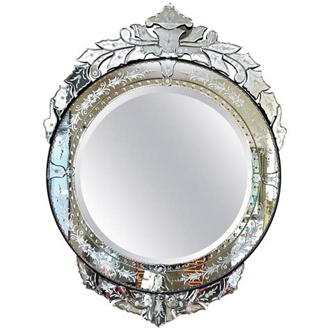 venetian italian large round beveled mirror for sale at 1stdibs