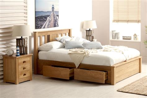 Wimbledon Solid Oak Storage Bed 5ft King Size Bed Frame With