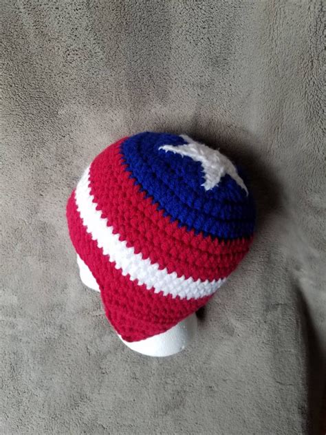 Captain America Hat Super Hero Hat Avenger Hat Winter Hat Etsy