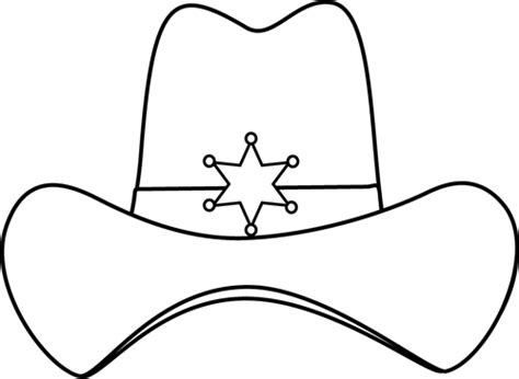 Sheriff Printable Black And White Sheriff Cowboy Hat Clip Art Image
