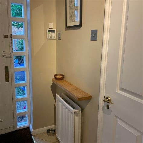 Because these floating shelves are made from veneered plywood, i don't have to worry about seasonal wood movement. Solid Oak Floating Shelf Radiator Hall Kitchen Alcove ...