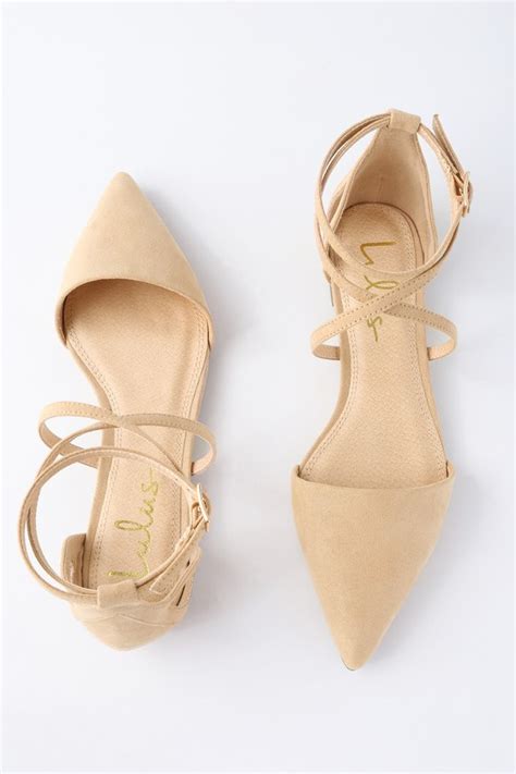 Chic Natural Flats Pointed Suede Flats Vegan Suede Flats Lulus