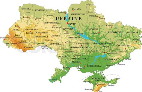 Ukraine Relief Map Stock Vector Colourbox